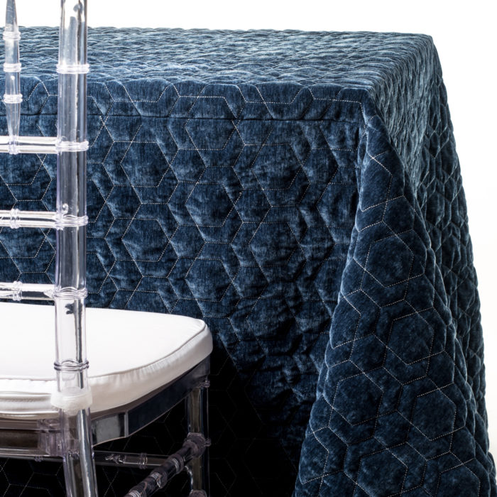 blue quilted tablecloth