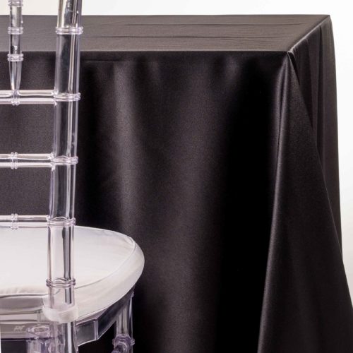 black satin Tablecloth for wedding and party rentals