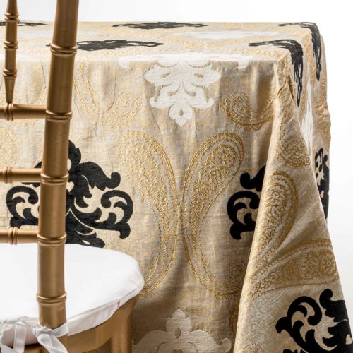 traditional damask tablecloth. Wedding and party tablecloth rentals
