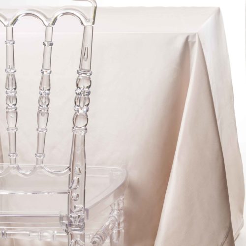 sand tafetta tablecloth rentals in New Jersey. For weddings or parties. Tablecloth and napkin rentals by Chaya Sara Thau