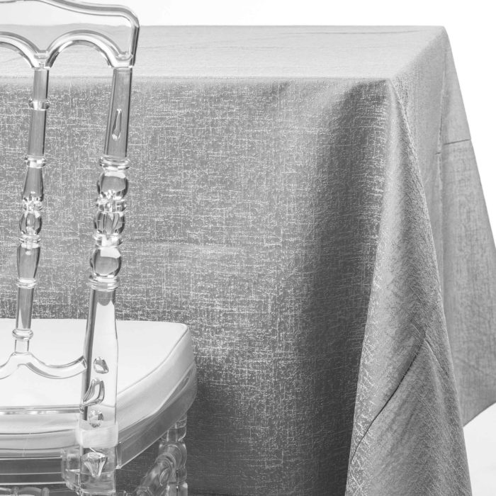 silver twilight tablecloth rentals in New Jersey. For weddings or parties. Tablecloth and napkin rentals by Chaya Sara Thau